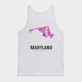 Maryland state map abstract pink Tank Top